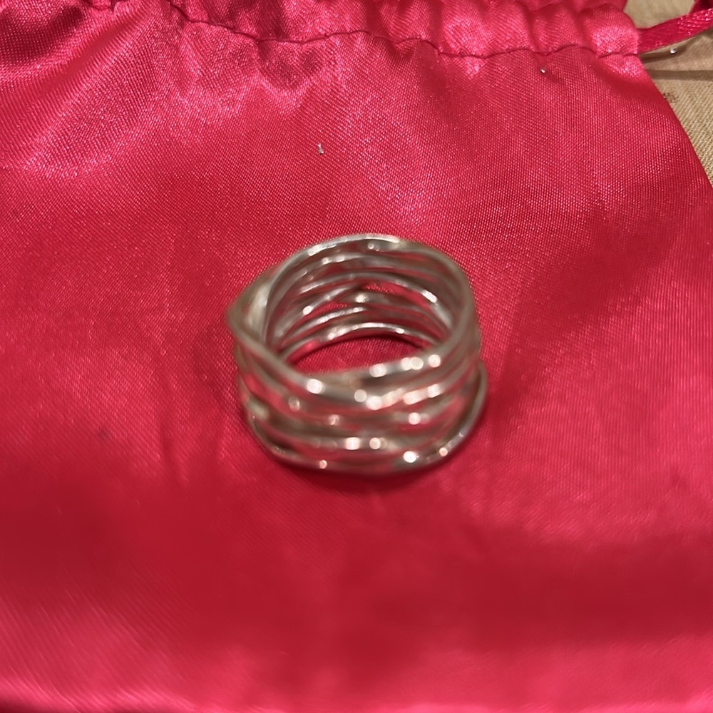 Rustic Silver Textured Ring - Picture 2 of 3